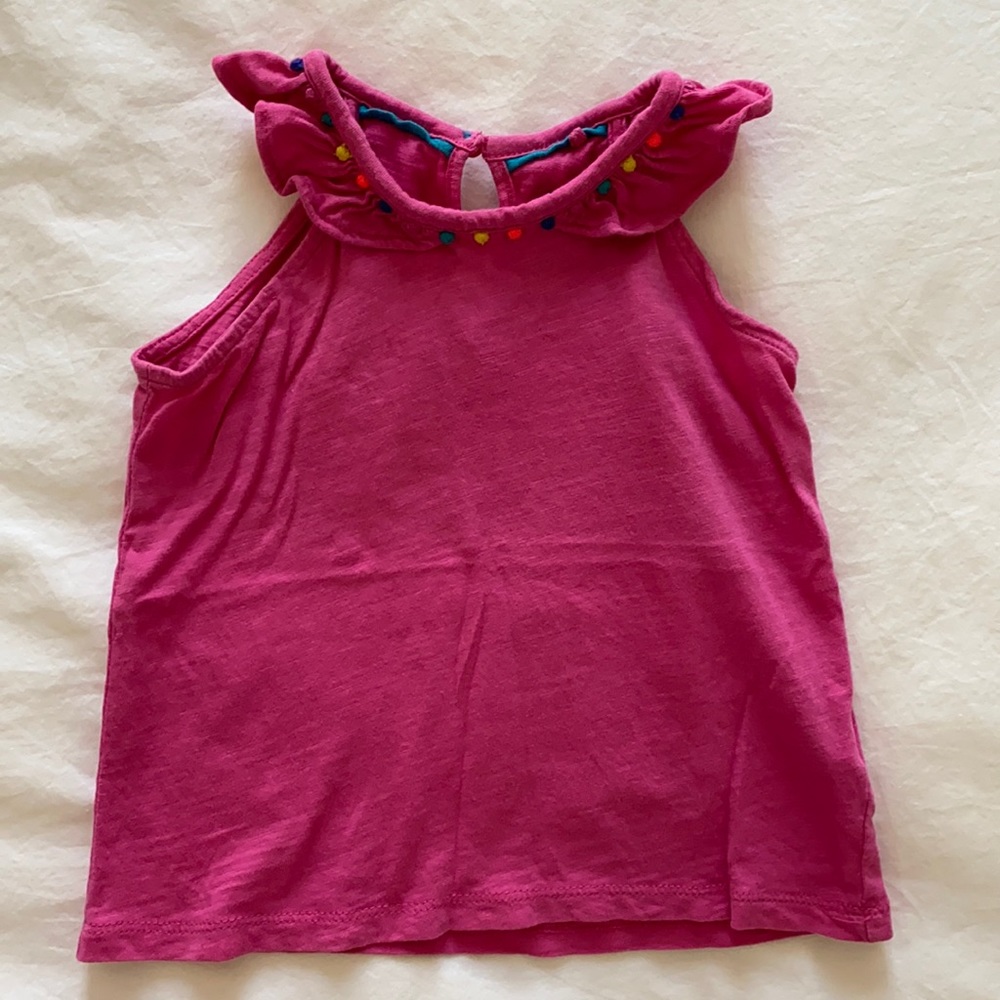 2-3y mini boden pink pom pom tank